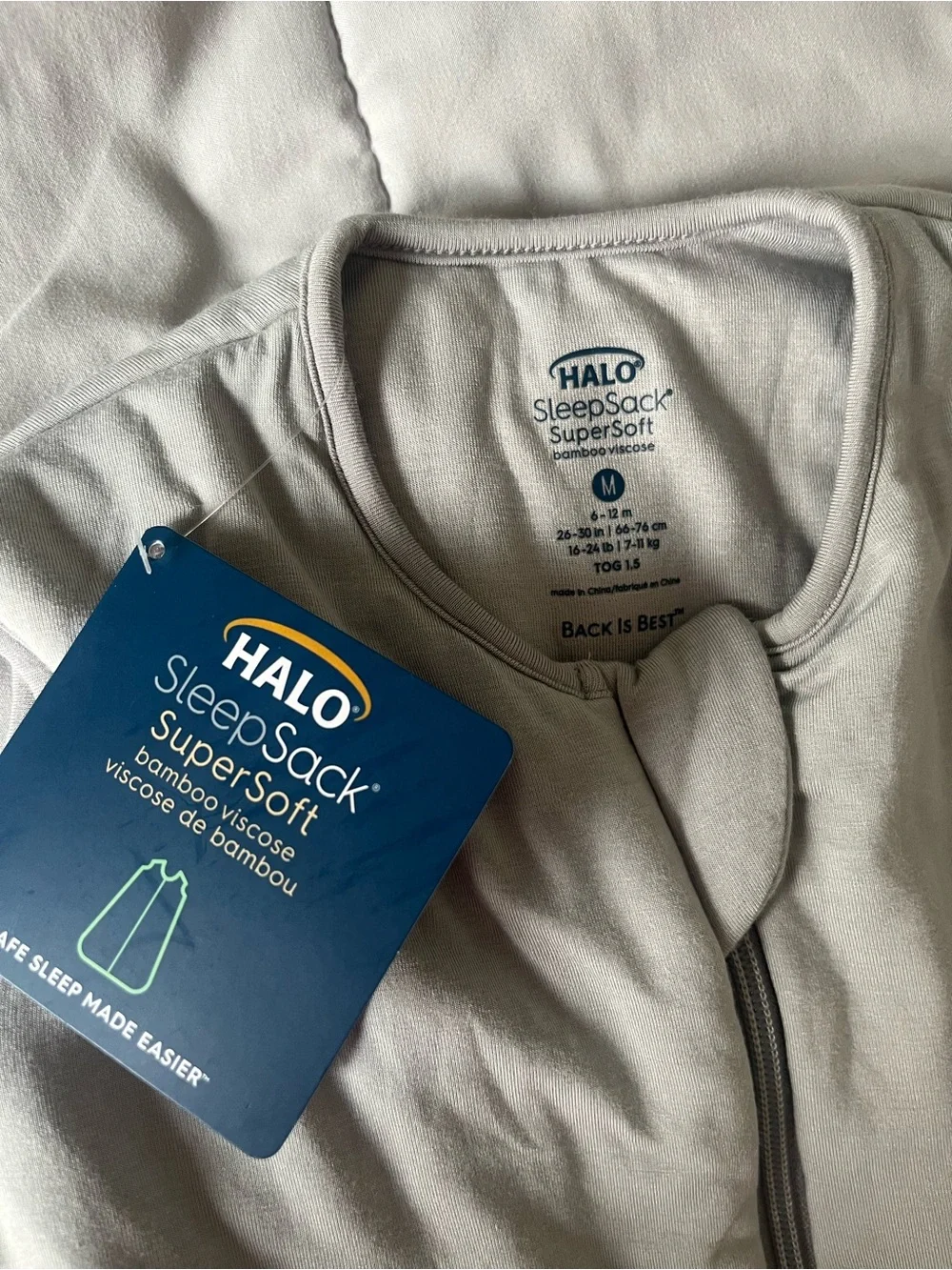 Halo Light Gray Sleeveless Sleepsack Wearable Blanket